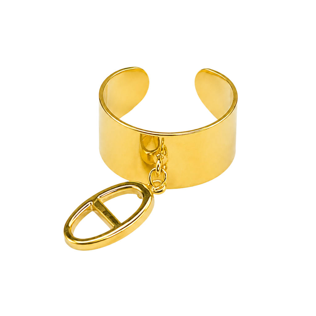 Bague Clara anneau large breloque fond blanc – Mgx Bijoux