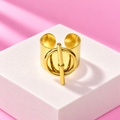Bague Naya anneau barre verticale acier inoxydable dore – Mgx Bijoux