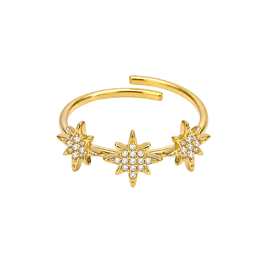 Bague Rosie etoiles strass fond blanc – Mgx Bijoux