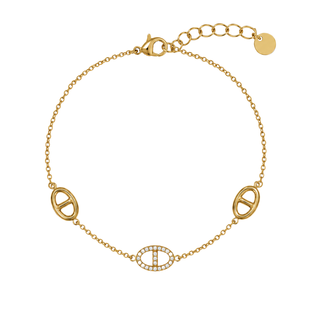 Bracelet Amanda maille marine strass fond blanc – Mgx Bijoux