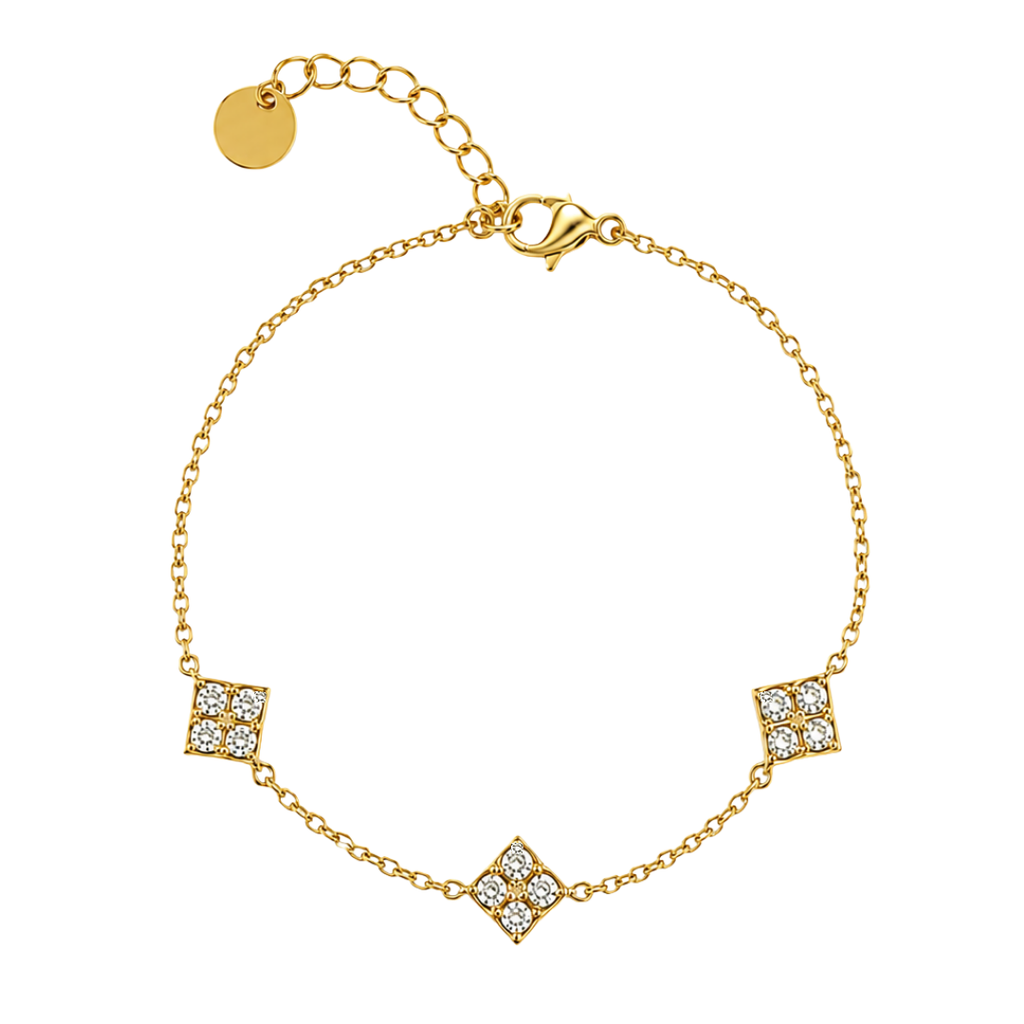 Bracelet Solene losanges strass fond blanc – Mgx Bijoux