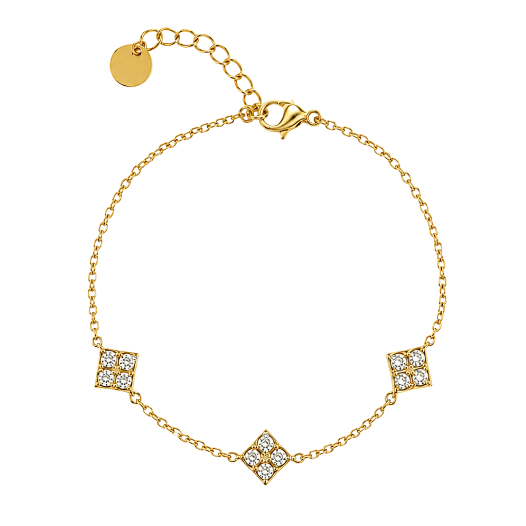 Bracelet Solene losanges strass fond blanc – Mgx Bijoux