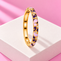 Bracelet jonc Théa émaillé doré violet – Mgx Bijoux