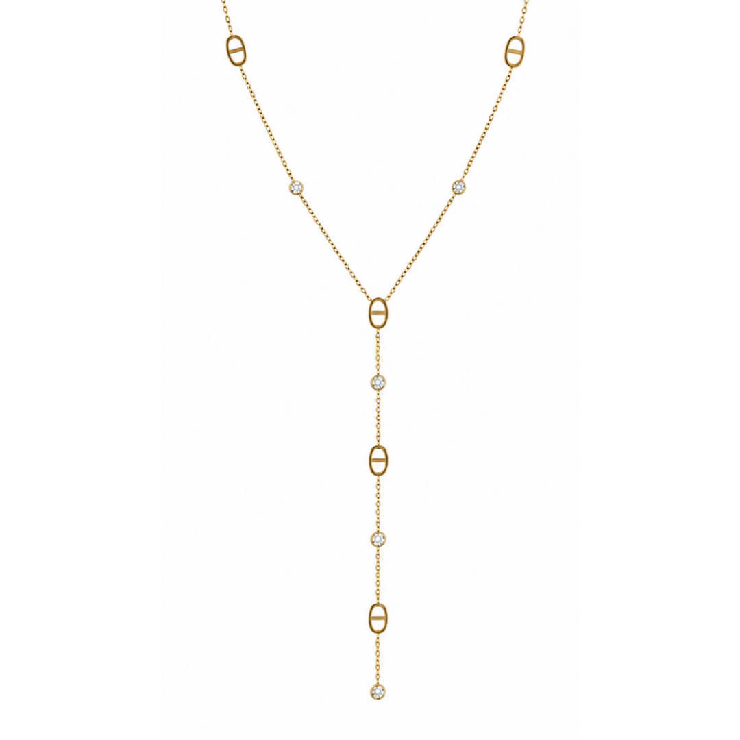 Collier Agathe maille marine strass fond blanc 2– Mgx Bijoux