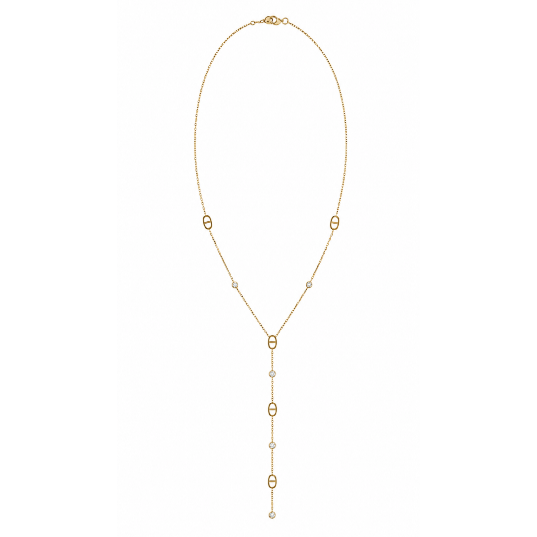 Collier Agathe maille marine strass fond blanc – Mgx Bijoux
