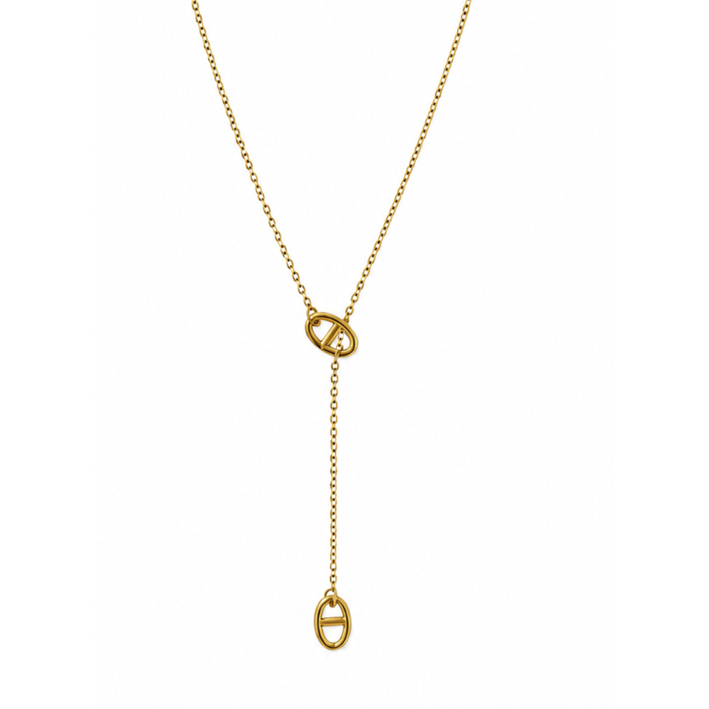 Collier Divine petite maille pendentif noeud fond blanc 2 – Mgx Bijoux