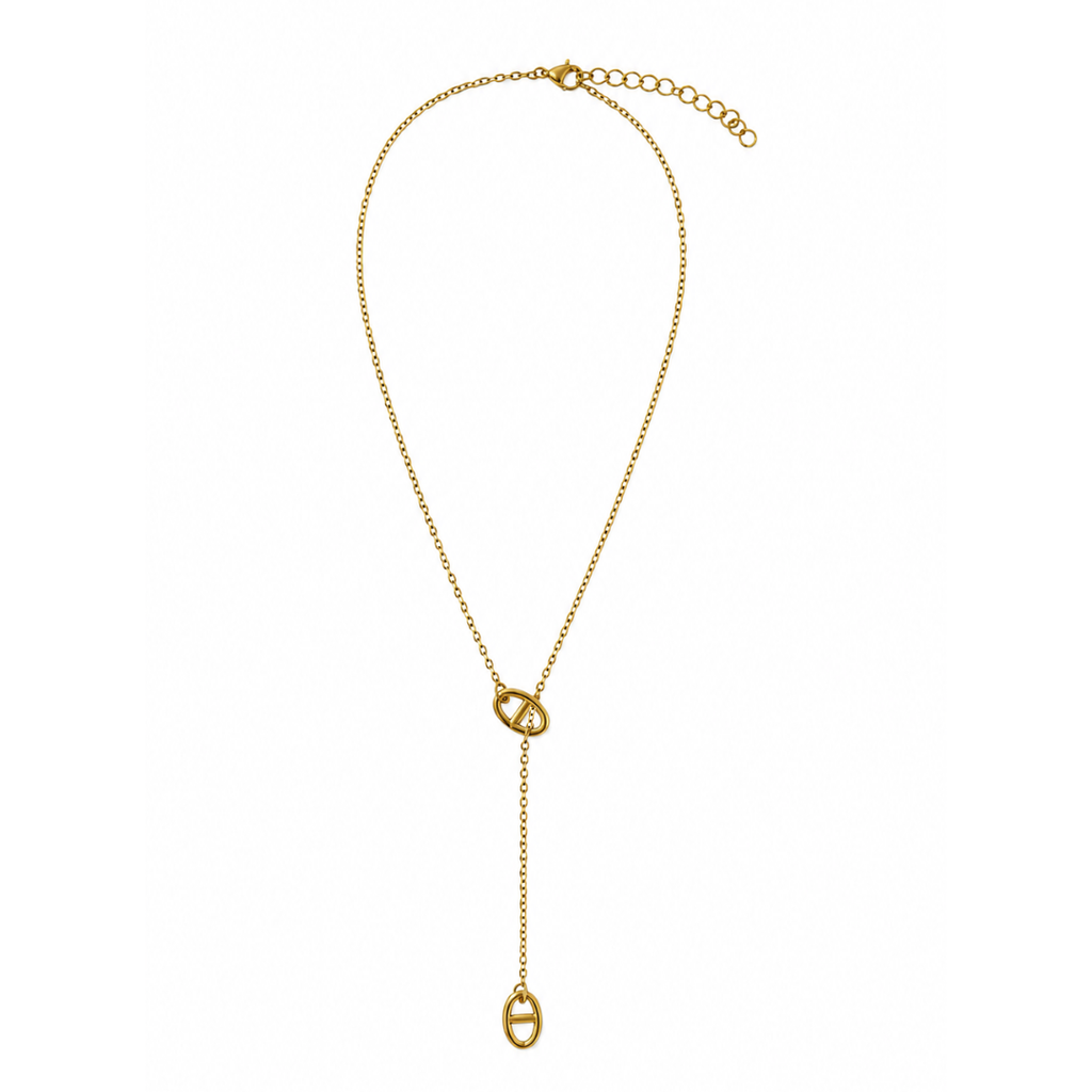 Collier Divine petite maille pendentif noeud fond blanc – Mgx Bijoux