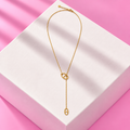 Collier Iris grosse maille noeud acier inoxydable dore – Mgx Bijoux