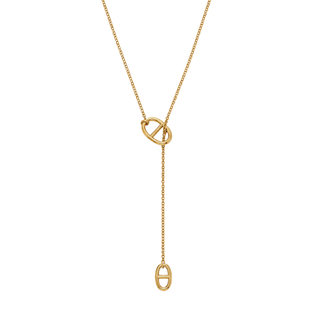Collier Iris grosse maille noeud fond blanc  2 – Mgx Bijoux