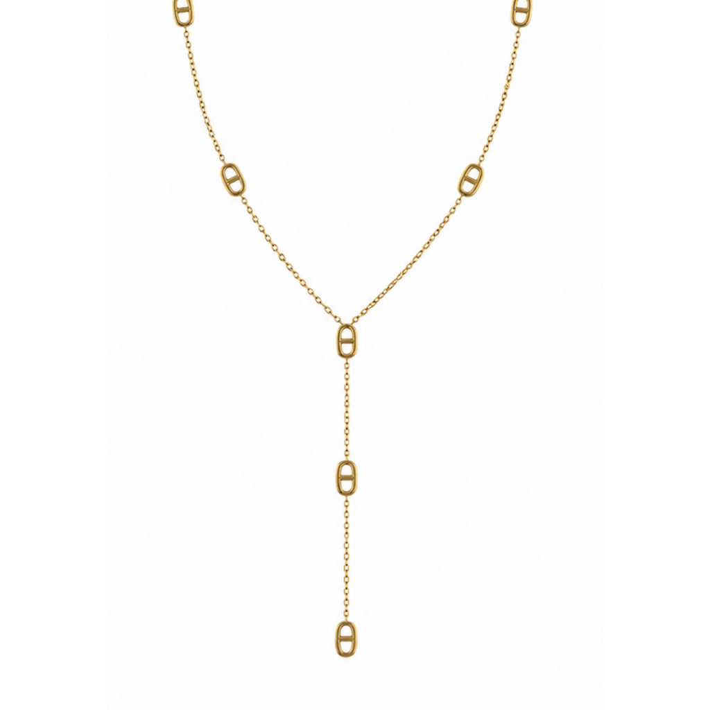 Collier Lina maille marine fond blanc 2 – Mgx Bijoux
