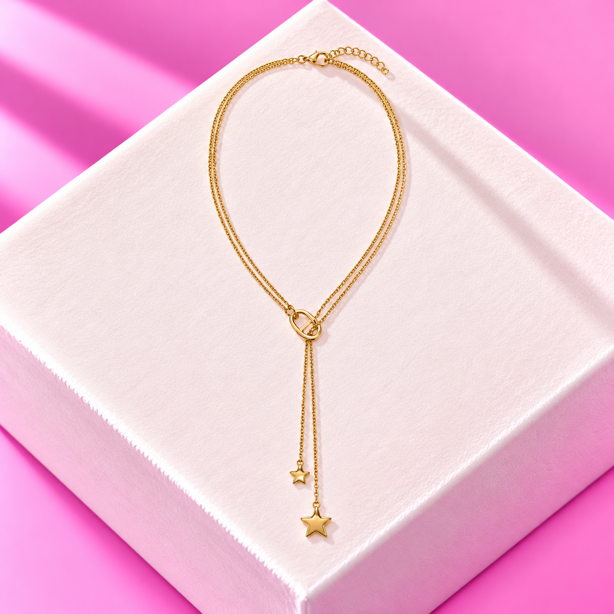 Collier Muse etoiles acier inoxydable dore – Mgx Bijoux