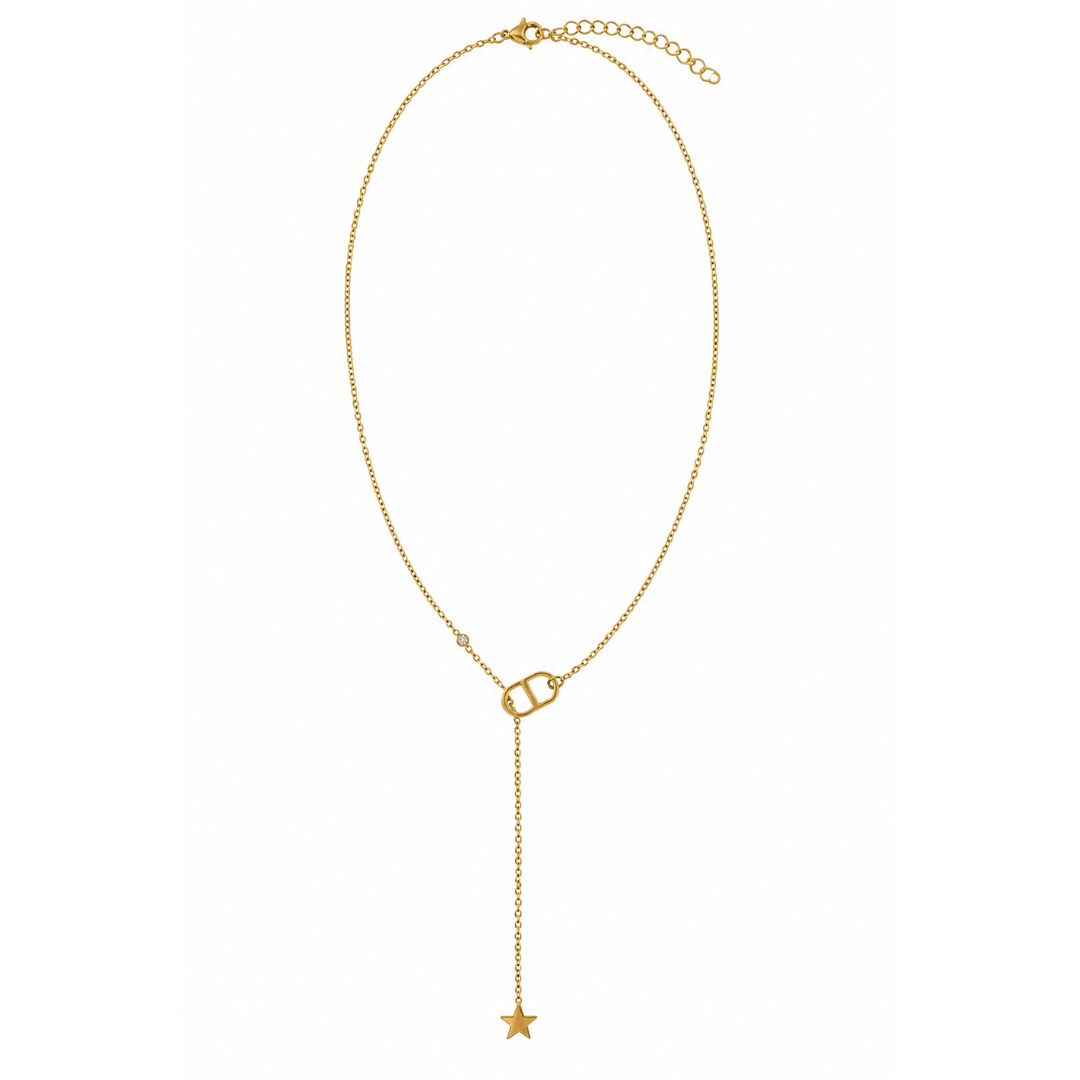 Collier Victoria etoile fond blanc – Mgx Bijoux