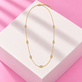 Sautoir Diane maille marine acier inoxydable dore – Mgx Bijoux
